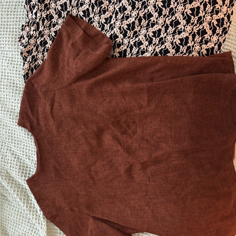 Urban Outfitters Rust Short Sleeve Blouse